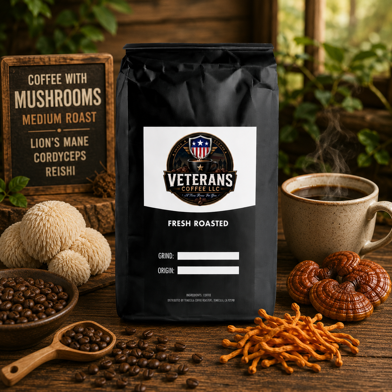Coffee with Mushrooms Medium Roast